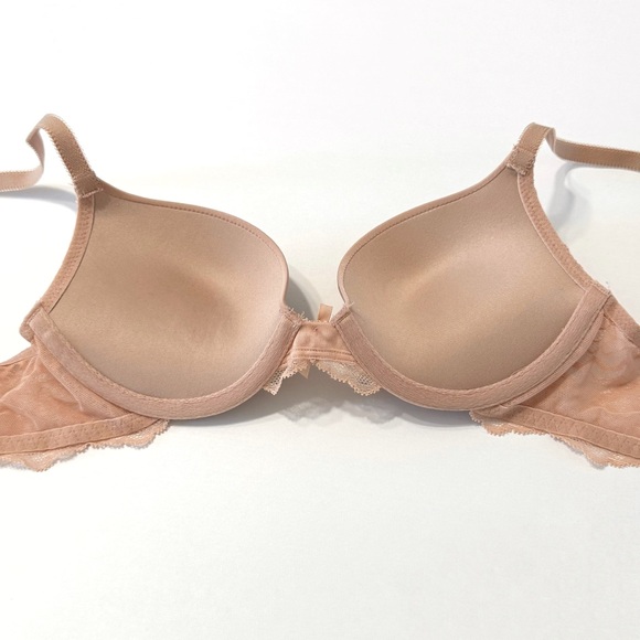 Victoria’s Secret natural nude tan satin lace dream angels push-up bra - Picture 3 of 4